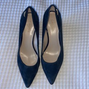 Calvin Klein Navy Suede Heels